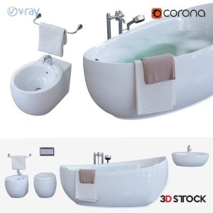 white color toilet seat model jacuzzi accessory /3d model