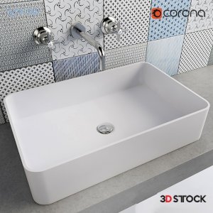 white color sink for bathroom/3d model 