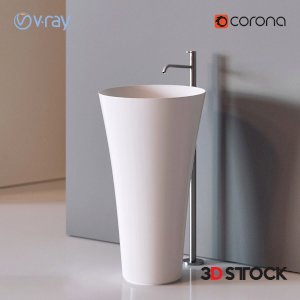 white color sink for bathroom/3d model