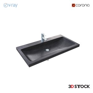 black granite color sink for bathroom/3d model