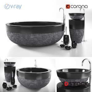 sink models black color round different models/3d model