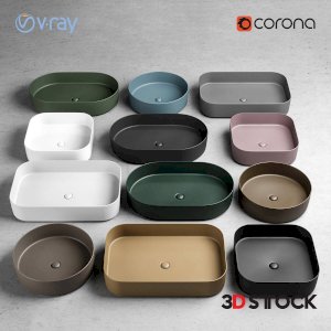 sink models are different models of colored round/3d model