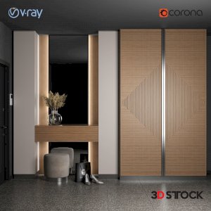 office dressing room wardrobe and accessories/3d model