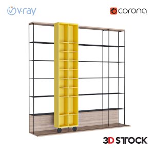 decorative bookcase and wardrobe/3d model