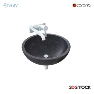black color sink granite model/3d model