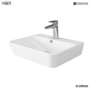 white color washbasin granite model/3d model