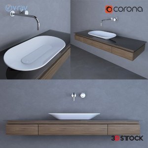 white color wooden detailed sink model