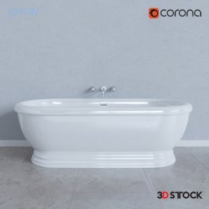 white color shower cubicle bathtub/3d model