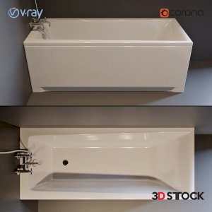 white color shower cubicle bathtub /3d model