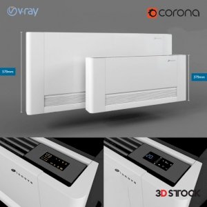 white modern design air conditioner heater model /3d model