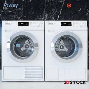 white color washing machine model/3d model
