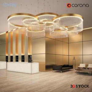 royal concept ceiling lamp for office and hotels/3d model