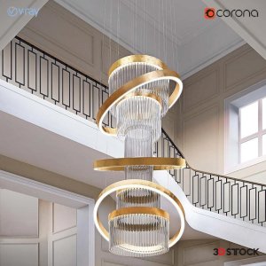 royal concept ceiling lamp for office and hotels/3d model