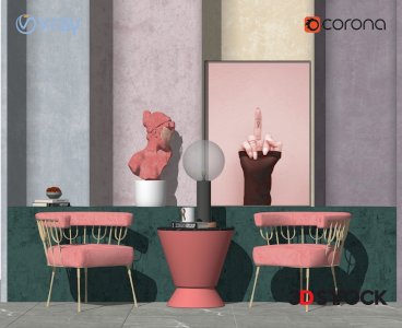 living study room pink table