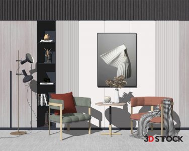 living study room 3d max 