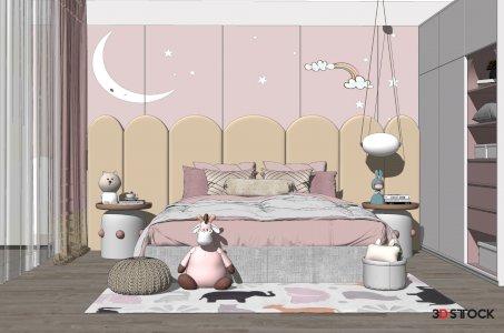 kids bedroom  3d max