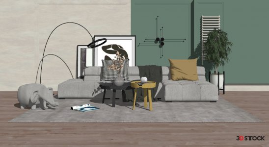 living room corner sofa3d max