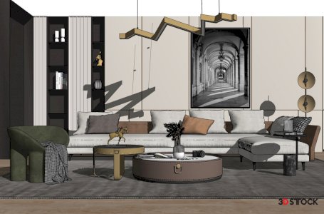 living room corner sofa 3d max