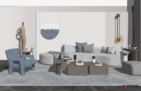 corner sofa living room 3d max