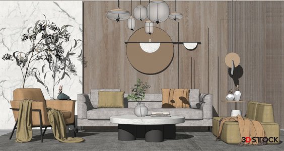 corner sofa living room 3d max