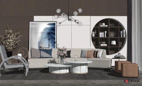 corner sofa living room 3d max