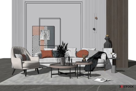 corner sofa living room 3d max