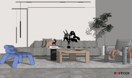 corner sofa living room 3d max