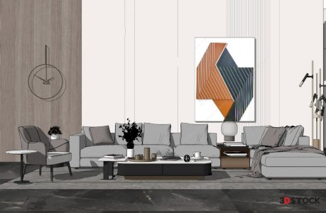 corner sofa living room 3d max