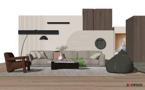 corner sofa living room 3d max
