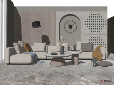 corner sofa living room 3d max