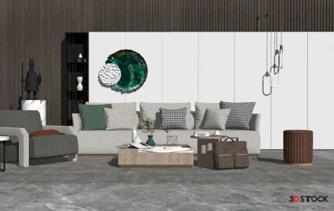 corner sofa living room 3d max 
