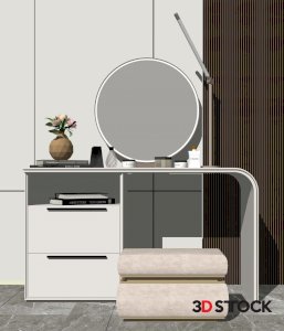 the dresser is mirrored 3d max