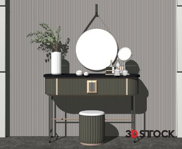 the dresser is mirrored 3d max