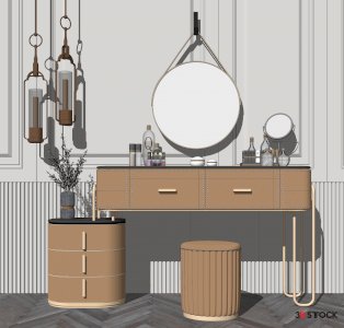 the dresser is mirrored 3d max