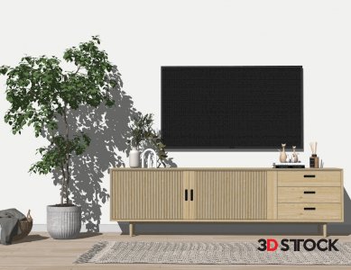 tv unit 3d max