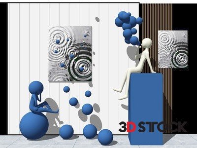 display bookshelf  3d max