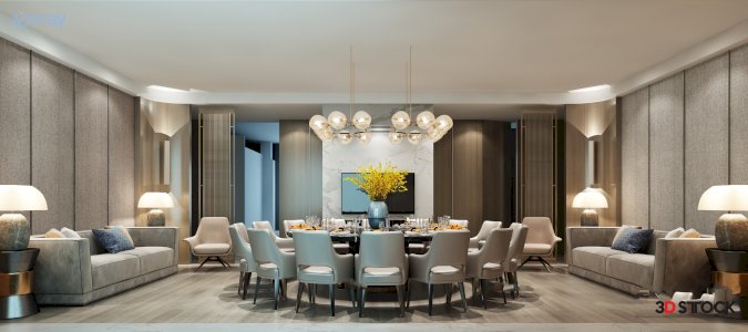 dining room 3d max