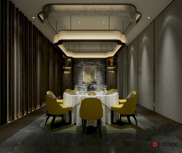 dinner table 3d max 