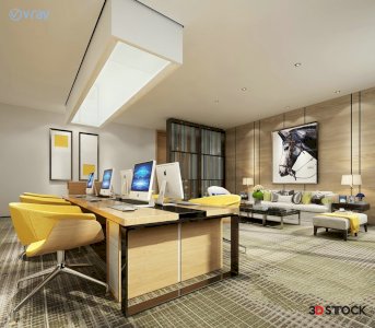  office study room 3d max 