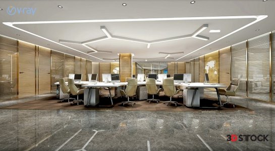  office study room 3d max 