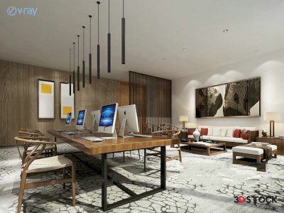  office study room 3d max 