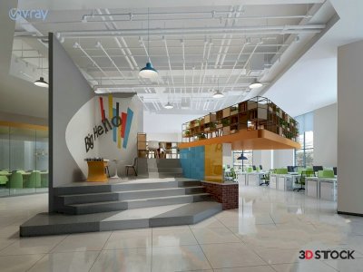  office study room 3d max 