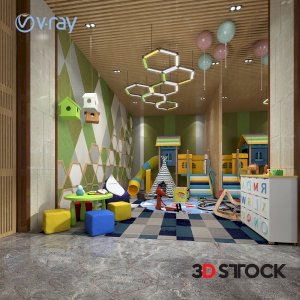 kids room 3d max 