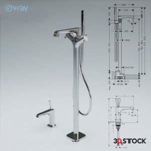  Shower and faucet 3D MAX