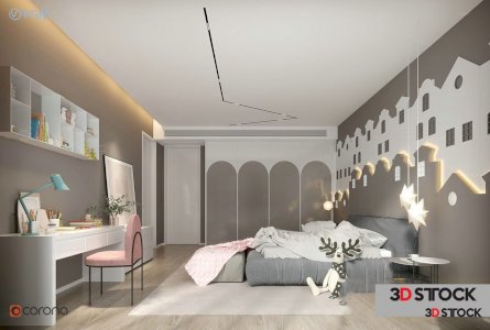 kids room 3d max 