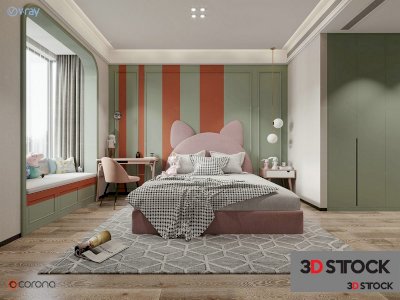 kids room 3d max 