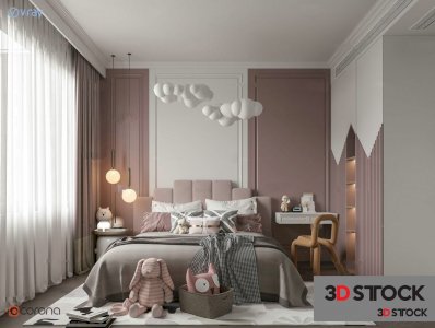 kids room 3d max 