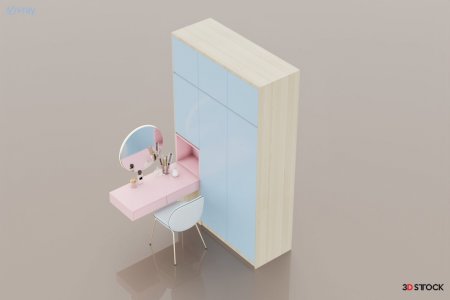  make up desk and wardrobe 3D MAX
