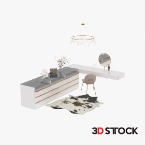 make up desk 3D MAX