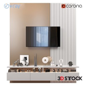 tv wall set with accessory